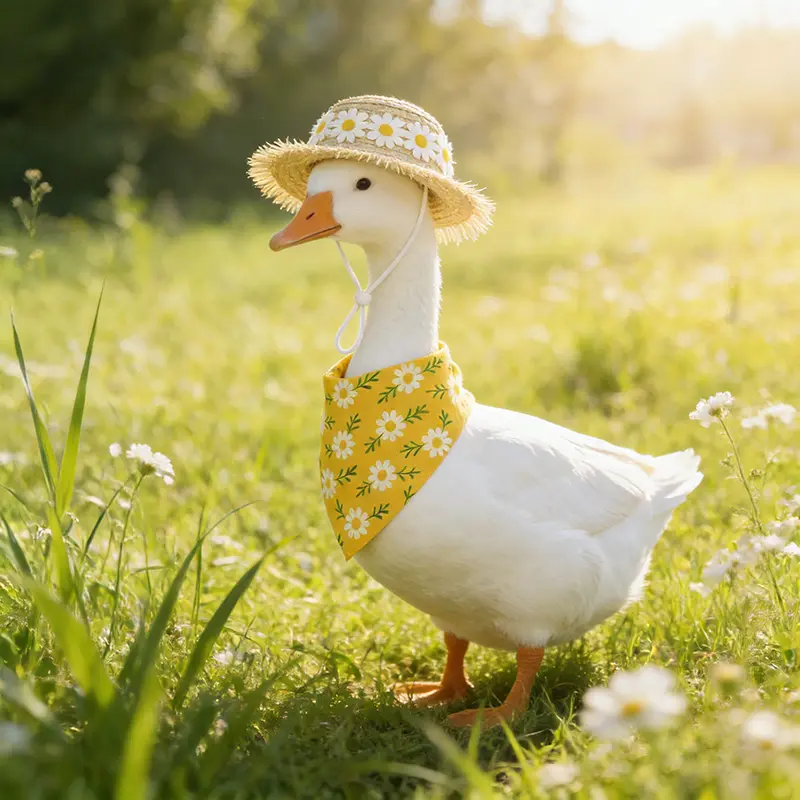 Porch goose dress, spring and summer goose suit, fun animal costume, Easter decoration, adult style, new summer style, independent standing, daisy pattern, Flowers, Outfits