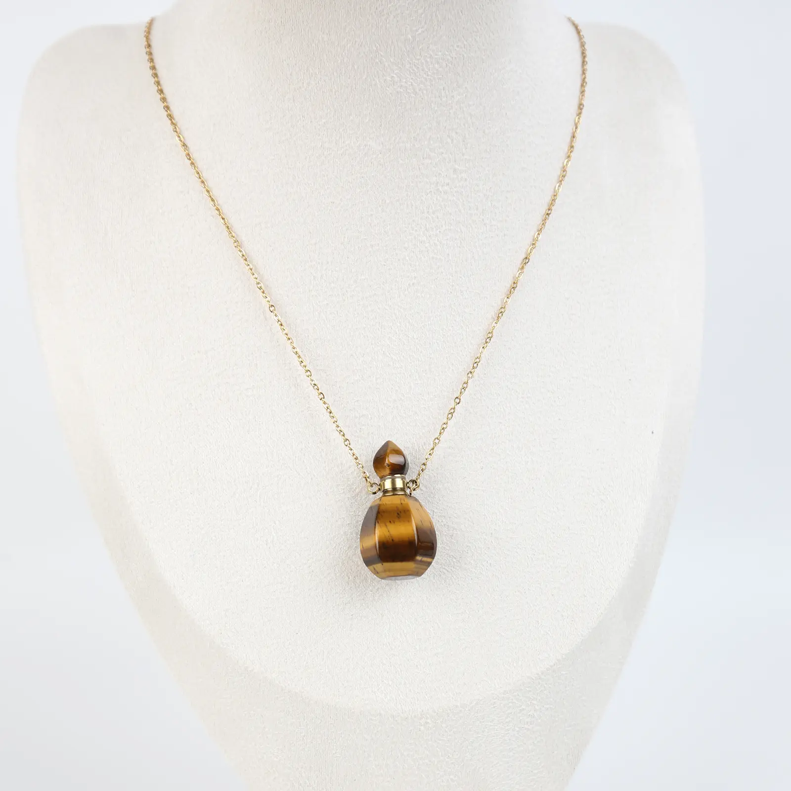 Obsidian perfume bottle necklace, aromatherapy necklace, essential oil diffuser necklace, small bottle necklace