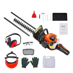 【Spotlight Day】VEVOR 23.2-inch 26CC 2 Cycle Gas Hedge Trimmer, Gas Powered Handheld Hedge Trimmer with Dual Sided Dual Action Blade, 180° Adjustable Trimmer Head, Suitable for Trimming Shrubs, Low Bushes
