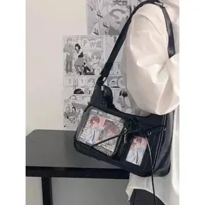 SS Y2k Harajuku Shoulder Bag Women Korean Transparent Ita Bag School Crossbody Bag Female Japanese Designer Preppy Handbag Purse
