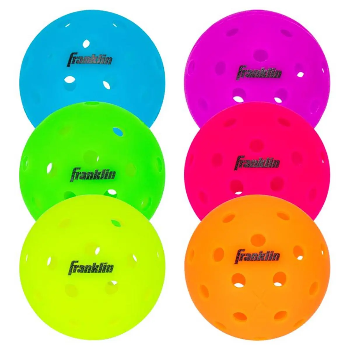 Franklin Pickleballs, Durable & Lightweight Multi-Color Plastic, 2.9-Inch with Consistent Bounce for Practice and Competition, Racquet Sports & Access, Pickleball