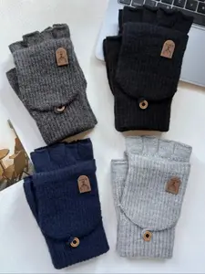 Comfortable Thick Knit Winter Gloves, Soft Breathable Touchscreen Compatible, Unisex Hand Wash Warm Outdoor & Daily Use Gloves