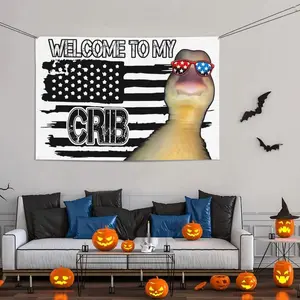 Interesting Tapestry Welcome to My Baby's Bed Flag 40x60 Welcome to My Baby's Bed Duck Tapestry for Room Durable Men's Cave Wall Flag College Dormitory Decoration Courtyard Outdoor Party Use Hanging Black tapestry