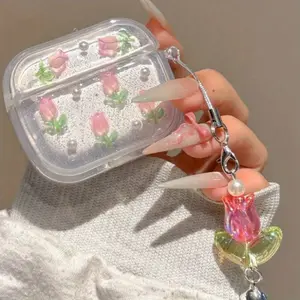 [Tpy4B41] Epoxy Tulip Flower is suitable for Apple AirPods earphone case 1 generation 2 generation 3 generation pro4 generation case