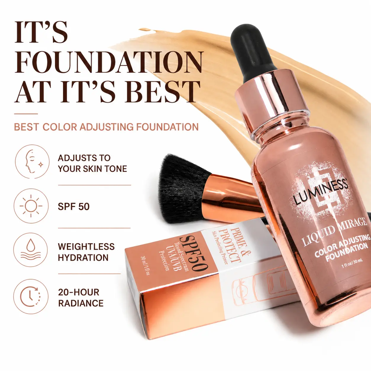 Liquid Mirage Color Adjusting Foundation 3PC KIT