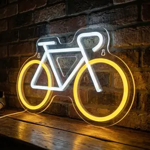 Neon Bike Light for Wall Decoration, USB Powered Bike Sign, Bedroom Garage Decor, Gift for Bike Enthusiasts, Private Space Lighting