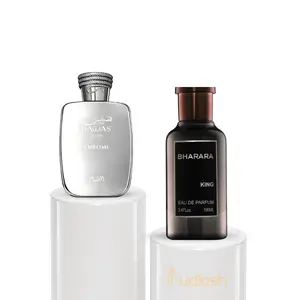 Oudlash Bundle | Hawas Chrome + Bharara King | Men's Fragrance | 100 ML - 3.4 OZ | Eau De Parfum | Orange - Bergamot & Lemon