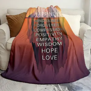 Multipurpose holiday gift blankets Happiness Iceberg Success Quote Abstract blanket Sofa cover soft flannel blanket cozy home and travel blanket