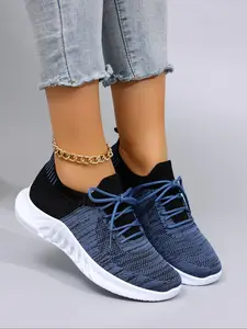 Women's Fashionable Lace Up Low Top Sneakers, Casual Comfortable Breathable Lightweight Sports Running Shoes, All-match Basic Shoes for Daily Wear
