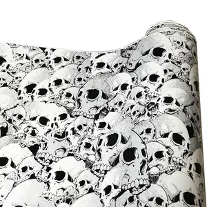 Skull Sticker Bomb Graffiti PVC Vinyl Wrap Film With Air Release Self Adhesive DIY Car Decals Motorcycle Furniture Decoration Sticker Premium Skull Stickers Vehicle Decoration