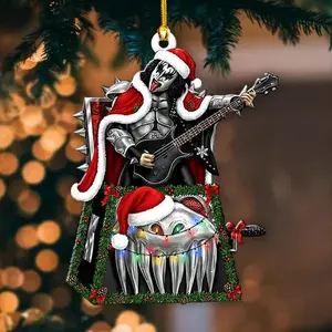NEW NEW! KISS Band 2D FLAT Acrylic Ornament For Xmas Gift For Hanging tree