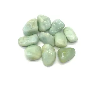 Aquamarine Tumbled Stones • Calming Crystal for Stress Relief & Communication • Pocket Stone • Throat Chakra Healing Gem Healthcare Therapeutic