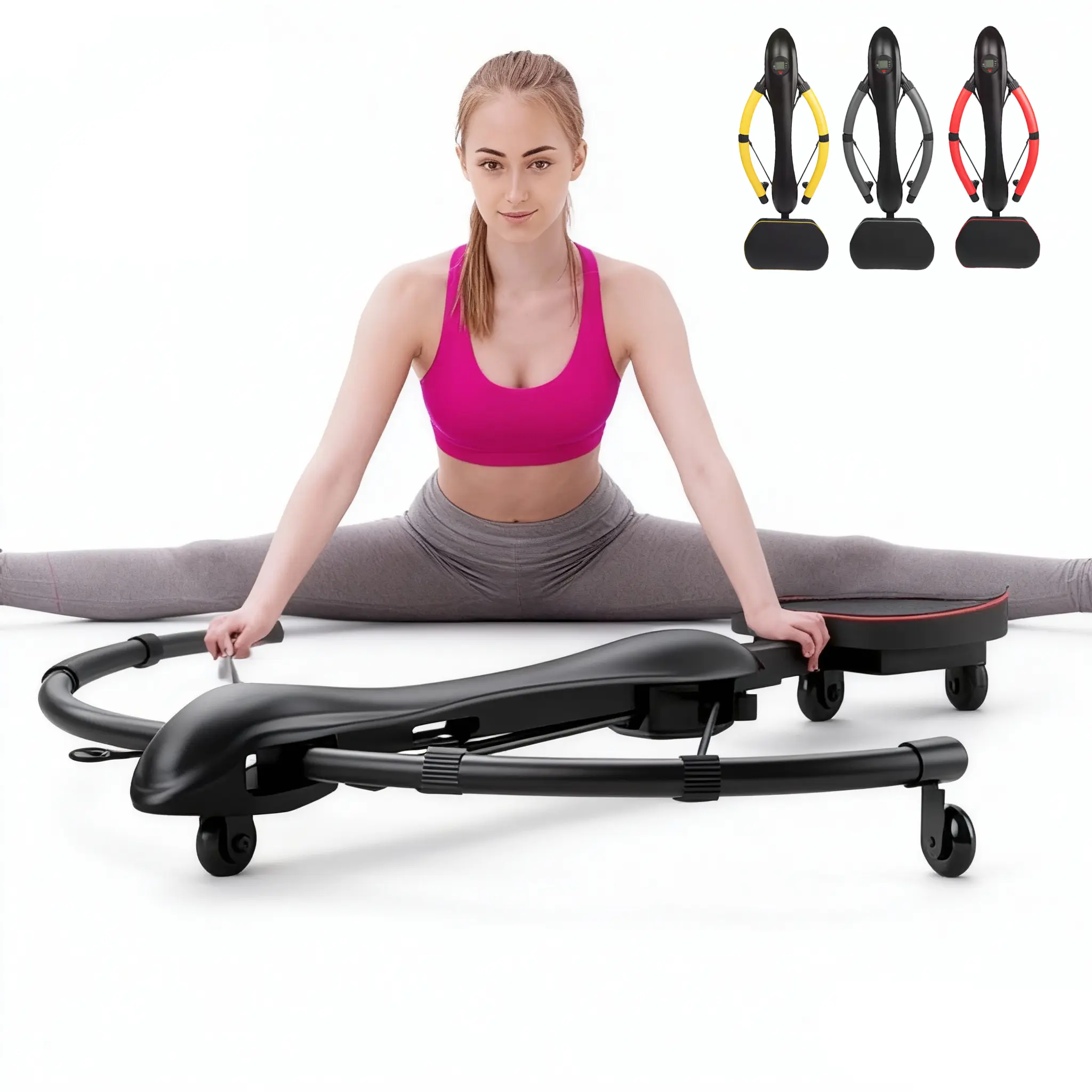 Foldable 3-in-1 Dragonfly Home Fitness Equipment - Rowing Machine with Core Training, Stretching, Compact Design, Adjustable Full-Body Toning for Home Gym Use