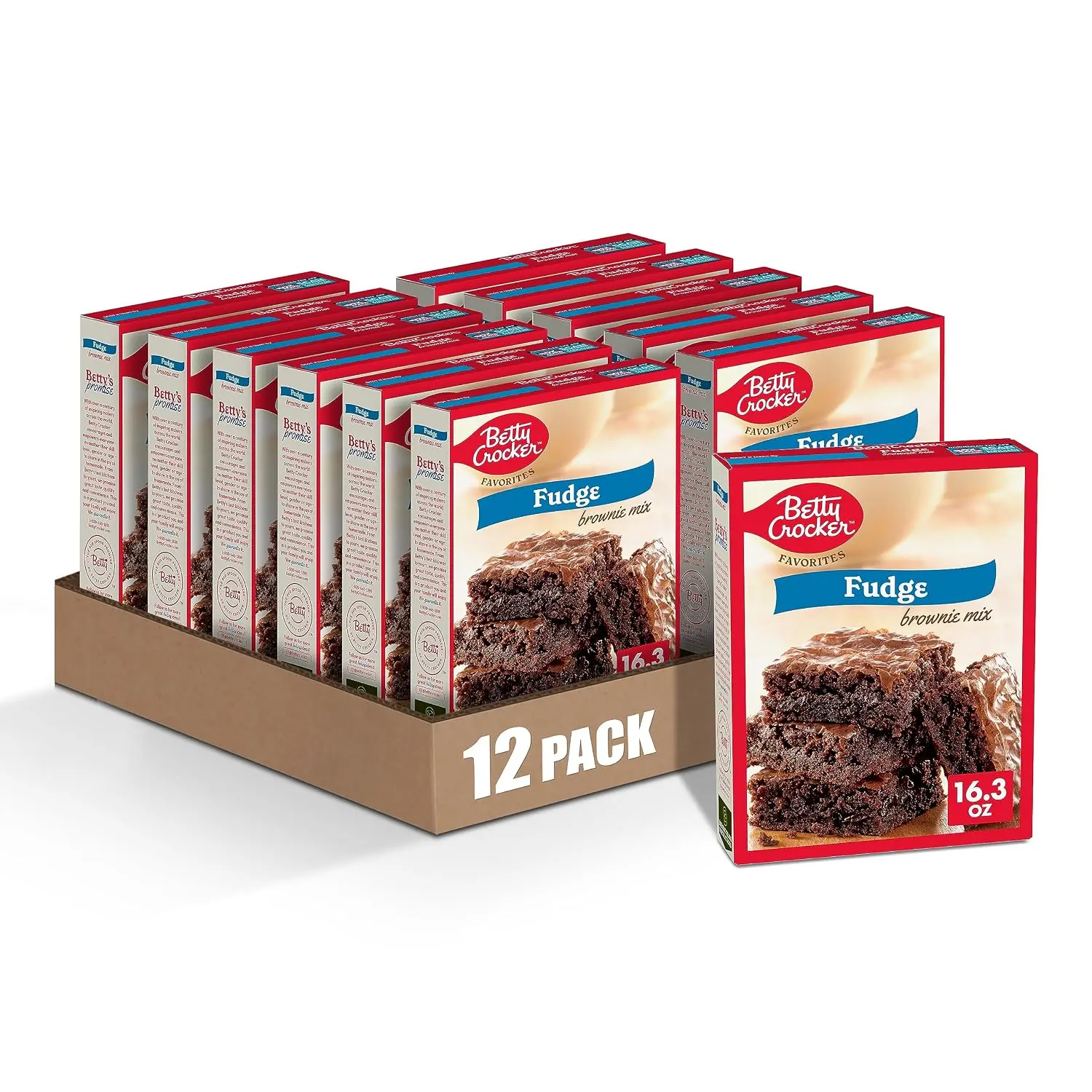 Favorites Fudge Brownie Mix, 16.3 oz (Pack of 12) | Fudge Flavor, Goes From Bowl To Oven In Minutes, Great For Gatherings & Entertaining