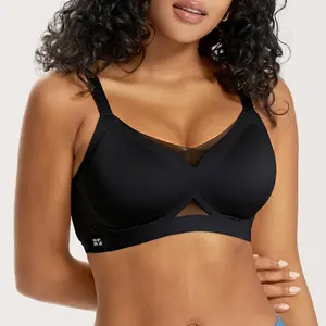 Bodytips Mesh Breathable 3/4 Cup V Neck Wireless Bra Lightweight Soft Fit Support Seamless Design Smooth Finish Bra Popular Underwear Versatile Bra For Daily Wear Work Office Home Lounge Casual Outfit Light Sports All Day Use Natural Feel Flexible Fit