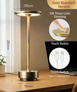 Ambient Light,Rechargeable Bar & Restaurant Ambient Light, Portable Cordless Night Light for Cafe, Outdoor Camping, Home Decor