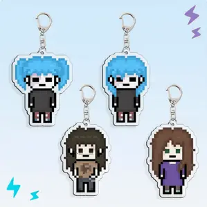 Sally Face Pixel Style Acrylic Keychain, Larry Character Pendant, Bag Charm, Cute Gift