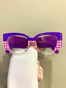 Fashionable Cat Eye Frame Eyeglasses, Trendy Anti-blue Light Eyeglasses for Women & Men, Fashion Eyeglasses for Daily Wear, Trendy Casual Eyeglasses