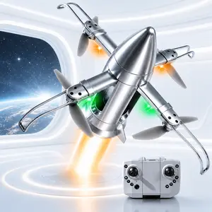 RC Flying Dragon StarShip Rocket Drone Toy for Kids, LED Remote Control Hover Aircraft with Spray Mist Effect, Controller and Easy Fly Fun