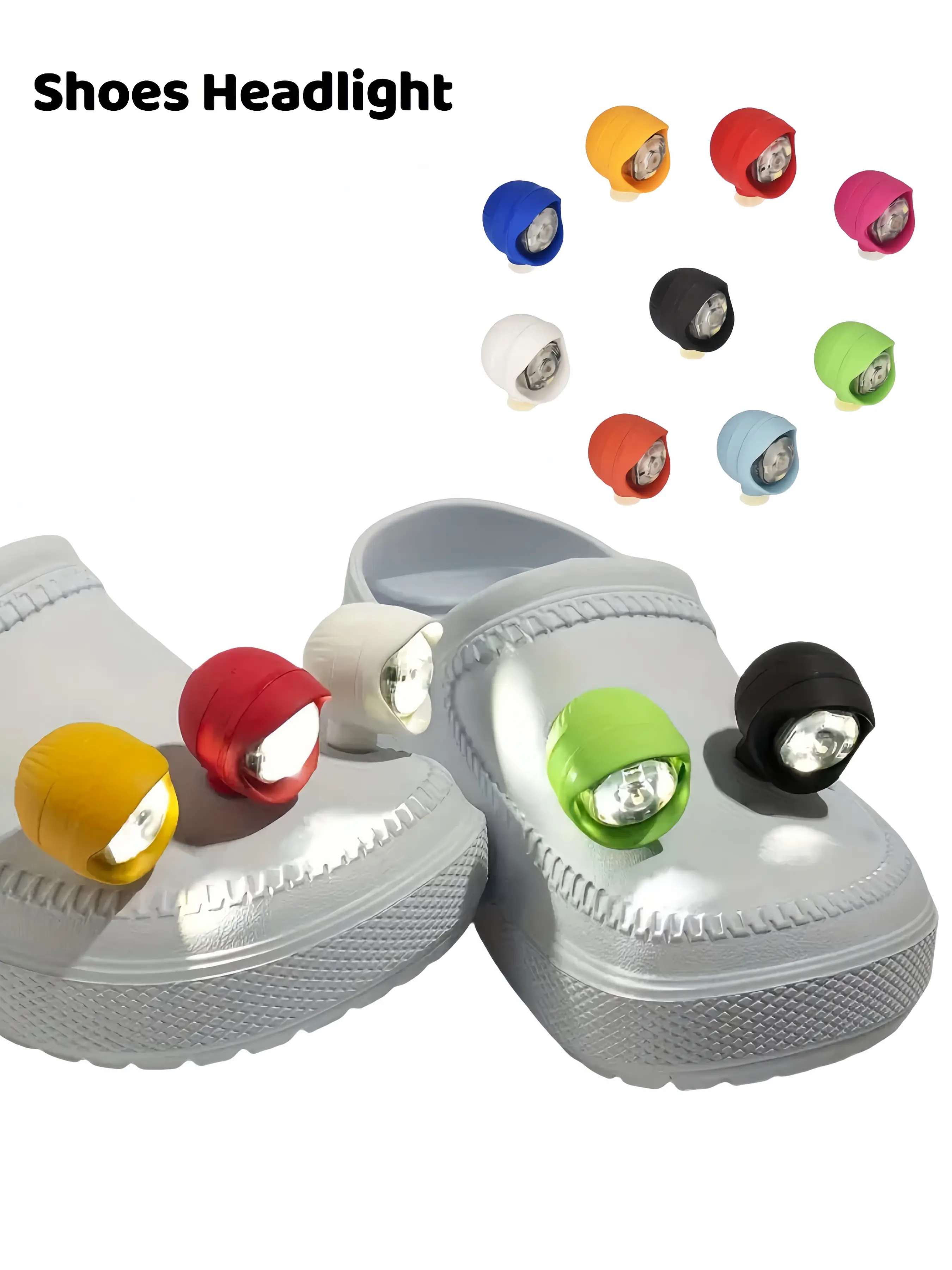 2pcs Crocodile-Shaped LED Shoe Clips with Motion-Activated 3-Mode Lighting, Durable PVC for Sneakers - Perfect for Outdoor Hiking, Camping, Running, Halloween, Christmas, Carnival - Great Gift Idea, Decorative Shoes Accessories