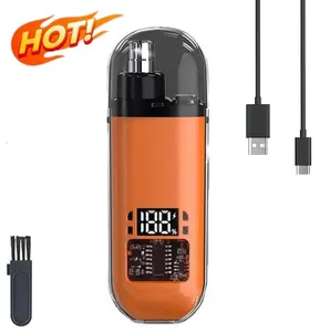 2026 New LED Display Nose Hair Trimmer, Rechargeable Cordless Grooming Tool for Men Women, Painless Waterproof Facial Hair Shaver Easy Clean