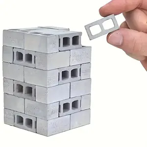 50pcs Mini Cinder Blocks, Miniature Bricks DIY Fake Bricks Concrete Tiny Dollhouse Accessories, For Model Buildings Figurine