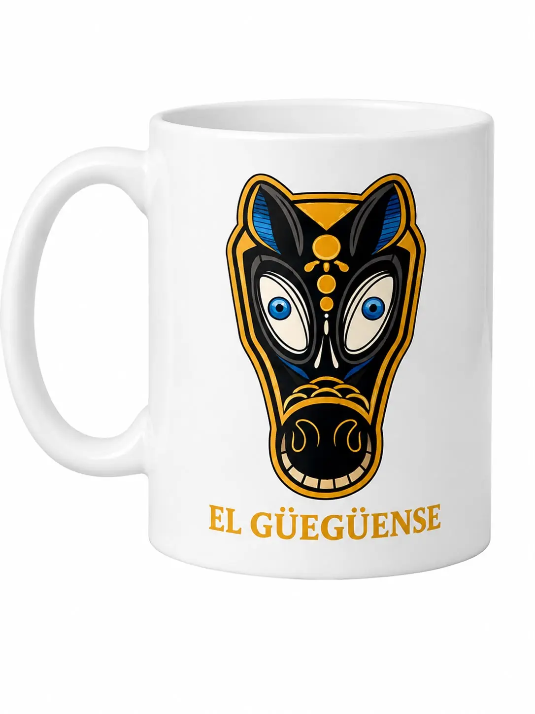 11oz Printed Ceramic El Gueguense Nicaragua Coffee Mug - Washable Nicaraguan Cultural Kitchenware, Drinkware Cup
