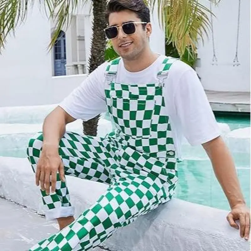 Men Green Checkered