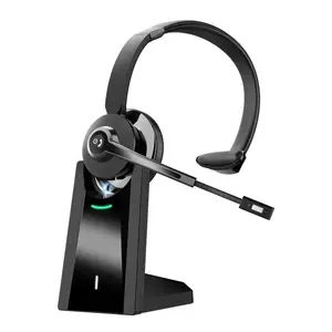 Professional Trucker Headset With 28Hrs Talktime & Noise Cancelling Mic. Open-Ear Design For Safety, Includes USB Dongle & Charging Dock For PC & Cell Phone Game Port Rechargeable Electronic Plastic <>Black Audio Button Cable Headphone Wire thumb size pxn