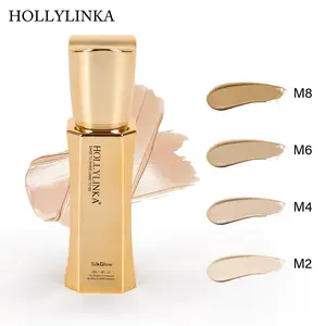 Hollylinka SilkGlow 24H Skin-Nourishing Foundation 30ml - Matte & Gentle Makeup for Sensitive Skin with Long-Lasting Coverage & Hydration Concealer Flawless Daily Cosmetic Moisturizer Moisture Hydrate