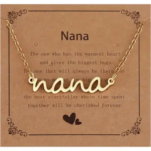 Nana Necklace for Women Gold from Grandkids Grandson Grandma Birthday Unique Gift Nana Jewelry