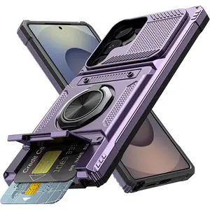 Shockproof Phone Case with Card Slot, Phone Protective Cover, Phone Accessory Compatible with Samsung Galaxy S25 Ultra S24 Ultra S23 Ultra A16 A15 A14 A25 A26 A35 A36 A55 A56 5G, Casing