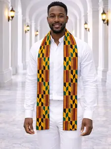 African Kente Print Graduation & Ceremonial Stole – Traditional Heritage Statement Scarf