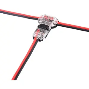 Low Voltage Wire Connectors Solid Connection, T Tap Wire Connectors, T Type 2 Pins Wire Splice Connectors, Solderless No Stripping 3 Way Wire Connector for LED Strip, Automotive Fits 24-20 AWG 12 Pack