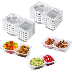 Snack Packs Container , Condiment Containers with Lids, Reusable Snack Containers for Packing Snacks, Leakproof Condiment Storage for Meal Prep, Portion Control, Travel Use (Transparent, 20PCS)