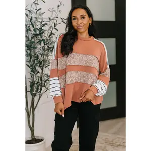 All Over the Place Color Block Relaxed Pullover