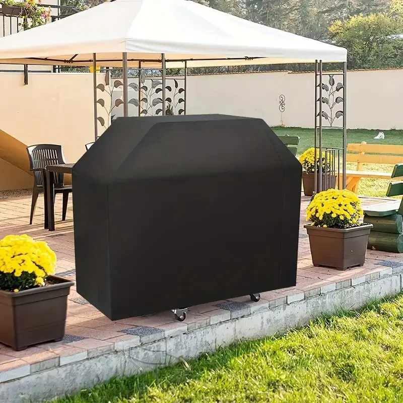 1pc Heavy-Duty Robust 57-Inch Outdoor Grill Cover, Durable Polyester, Drawstring Closure, Dustproof, Dust Protection, Heat Resistant, Weather Resistant, Universal Fit, Ideal for Gas& Charcoal Grills, Barbecue Essentials, Outdoor Cooking Accessories Use