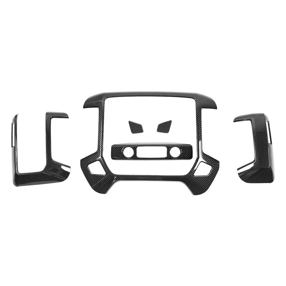 Carbon Fiber Style ABS Center Console Dash Cover Trim Kit for 2014-2017 Chevy Silverado 1500 & GMC Sierra 1500 (40x20x6 cm), Custom Fit Chevy/GMC Truck Accessories, UV-Resistant, Scratch-Resistant, DIY Peel & Stick Car Interior Stickers