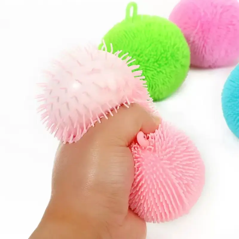 Fuzzy Squishies Stress Ball Fidget Toy - Soft TPR Sensory Friendly Decompression Toy for Indoor Classroom Fidgeting, Fine Motor Skills Development, Oddly Satisfying Kids' Children’s Day Gift
