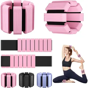 Pilates Wrist and Ankle Weights for Women - Adjustable Weighted Bangles for Men, 2 lbs Weighted Arm Bands Foot Leg Weights for Walking, Yoga, Training, Exercise, Running, Set of 2 (1LB Each) gold  weights leaf  weights Adjustable Multi-Function Dumbbell S