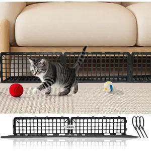 12 PCS Black Plastic Under Couch and Bed Blocker for Pets Stops Toys Getting Under Your Furniture