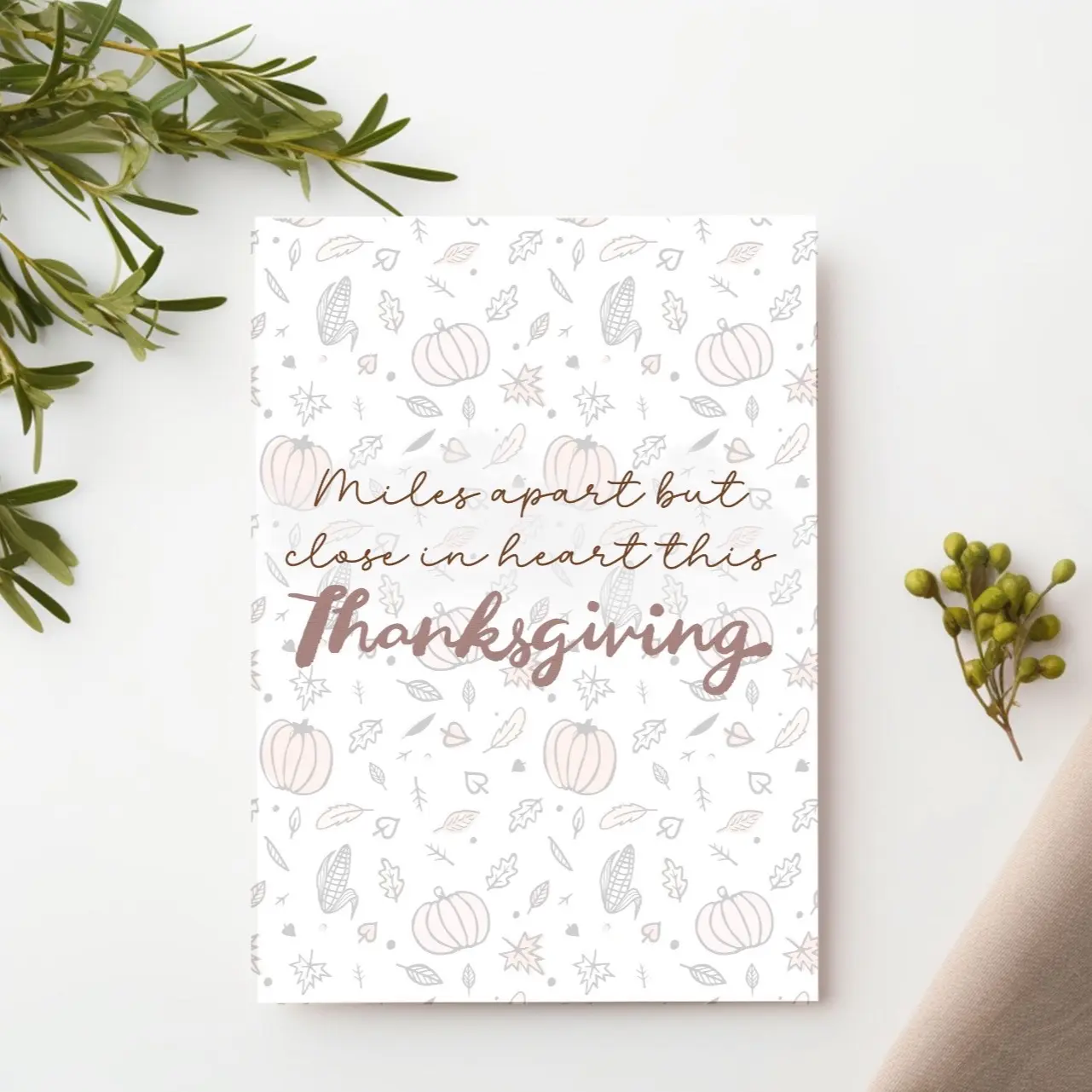 Jeisy Paper Dreams Long-Distance Thanksgiving Card - Emotional Holiday Greeting Card for Family Away