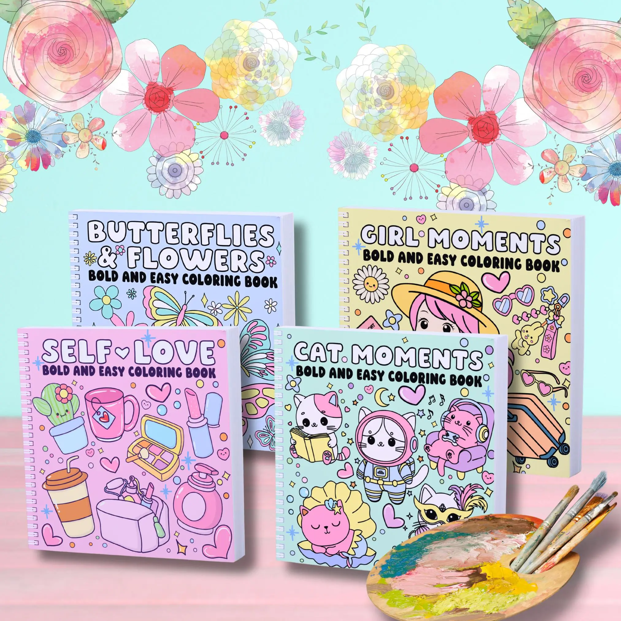 Easy, Entertaining Spiral-Bound Hardcover Coloring Book for Creative Kids, Children's Book, Childrens Book