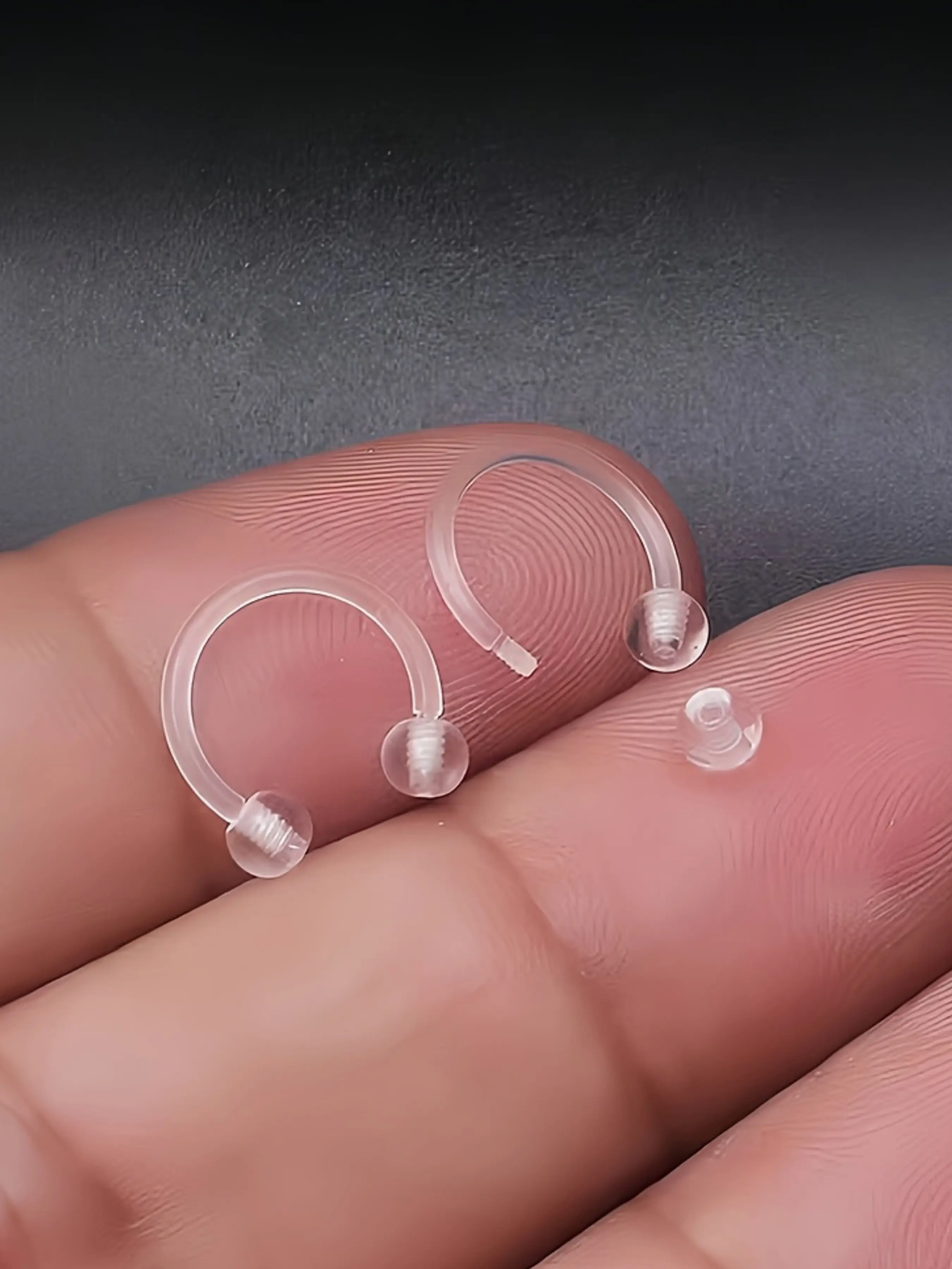 2pcs Transparent Invisible Resin Stud Earring Set for Women, Hypoallergenic, Minimalist Design, Ball & Screw Thread Styles, Casual Attire