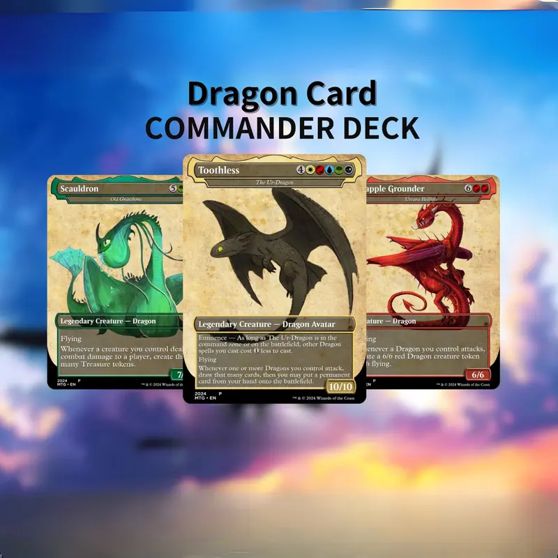 mtg dragon deck commander Elite - 5 Color - The Ur-Dragon - EDH cEDH - 100 Card - Custom Magic The Gathering Deck MTG Commander Dragon Deck EDH