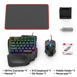 5 in 1 Mobile Game Converter Keyboard Mouse Gaming Set Bluetooth 5.3 Connection Keyboard Mouse Gaming Converter for Android IOS