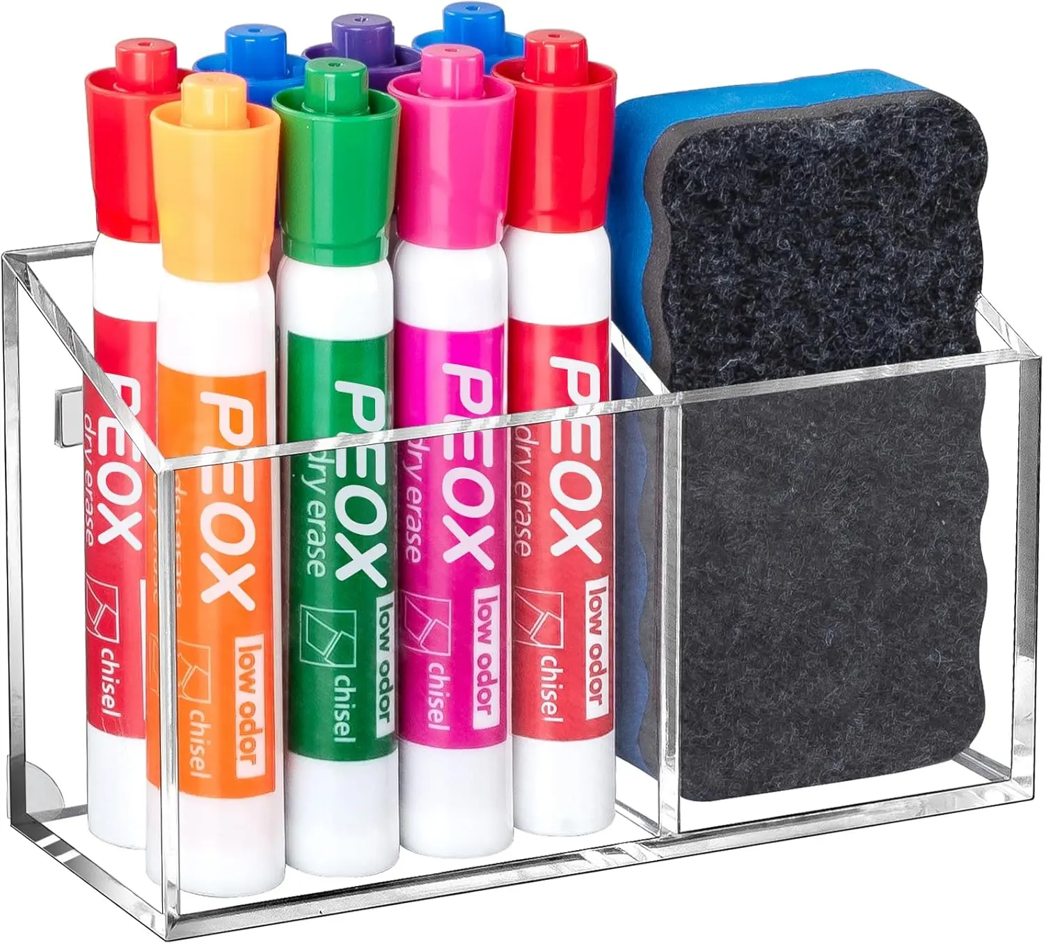 Magnetic Acrylic Dry Erase Marker Holder for Whiteboard, Fridge, Locker and Desk