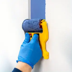 Multi-Functional Interior Wall, Ceiling and Roof Paint Brush, Plastic Corner Edging Tool, Latex Paint Trim Roller for Color Blocking and Detailing, DIY Home Painting Supplies