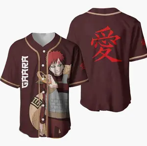 Personalized Gaara Anime Gift Christmas For Fan 3D Baseball Jersey Shirt, Baseball Jersey Shirt, Outdoor Sports, Sport Shirt, Dynamic And Comfortable