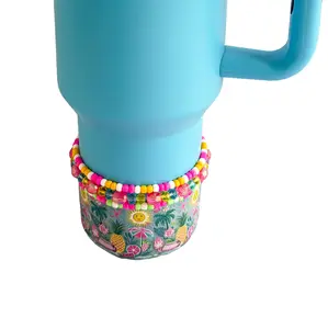 Resting Beach Face Tumbler Accessories | Boot | Charm | Straw Topper | Tag | Beaded Bracelet Set